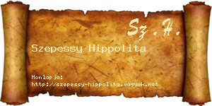 Szepessy Hippolita névjegykártya